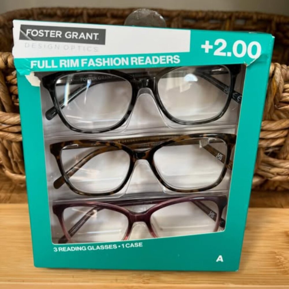 Design Optics Foster Grant Full rim fashion Reading Glasses +2.00
